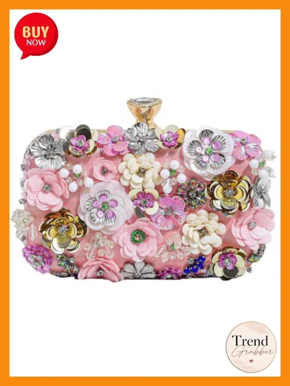 Evening Bag Beaded Clutch Purse Floral Handbag Wedding Guest Party Clutches